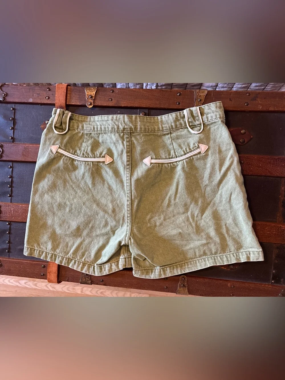 Women’s Western Green Denim Shorts